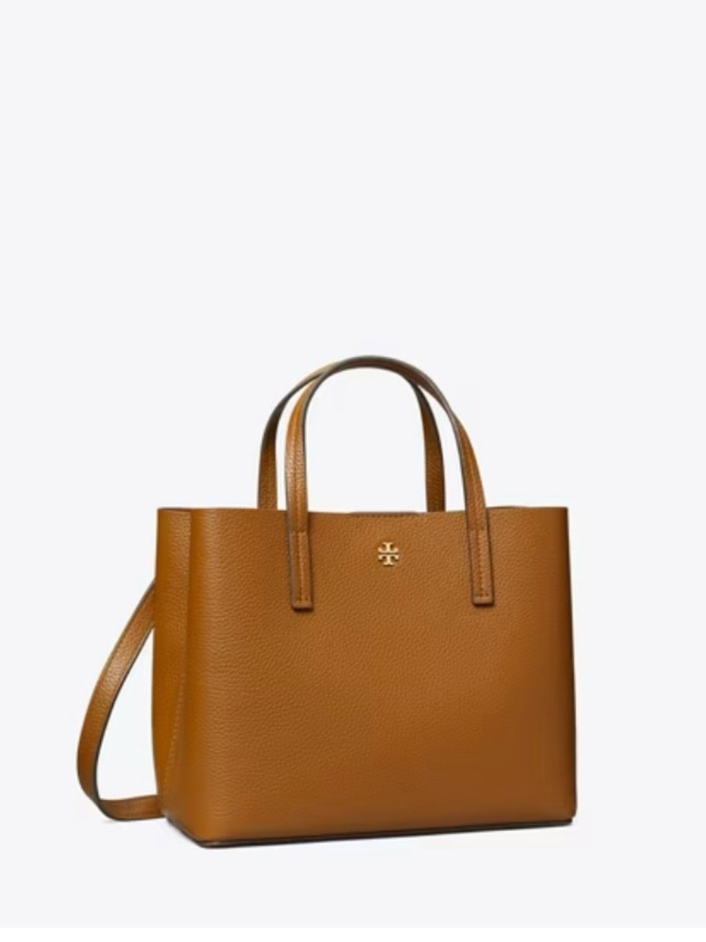 Tory Burch Blake Small Cortado Pebbled Leather Tote with Gold Logo